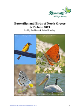 Butterflies and Birds of North Greece 8-15 June 2019 Led by Jon Dunn & Julian Dowding