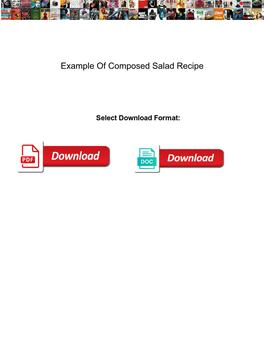 Example of Composed Salad Recipe