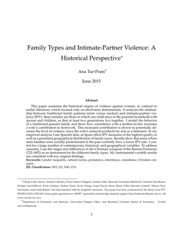 Family Types and Intimate-Partner Violence: a Historical Perspective∗