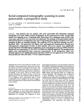 Serial Computed Tomography Scanning in Acute Pancreatitis: a Prospective Study