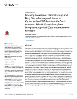 Inferring Evolution of Habitat Usage and Body Size in Endangered