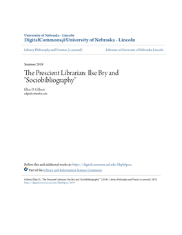 The Prescient Librarian: Ilse Bry and 