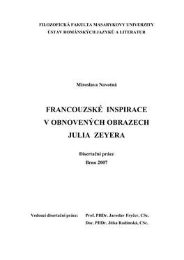 Francouzské Inspirace V Obnovených Obrazech Julia Zeyera