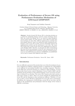 Evaluation of Performance of Secure OS Using Performance Evaluation Mechanism of LSM-Based LSMPMON