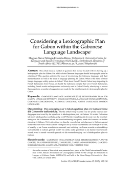 Gabonese Language Landscape and The