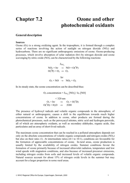 Chapter 7.2 Ozone and Other Photochemical Oxidants