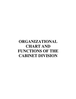 Organizational Chart and Functions of the Cabinet Division