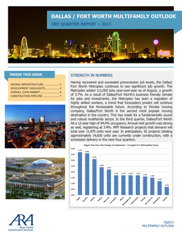 Dallas / Fort Worth Multifamily Outlook 3Rd Quarter Report – 2013