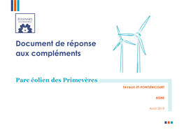 Document De Réponse Aux Compléments (Présent Document)