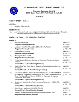 Planning and Development Committee Agenda Thursday, December 20, 2012 Page 2 of 3