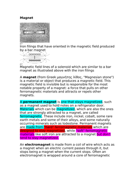 Magnet Iron Filings That Have Oriented in the Magnetic Field Produced by A