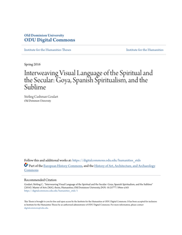 Goya, Spanish Spiritualism, and the Sublime Stirling Cushman Goulart Old Dominion University