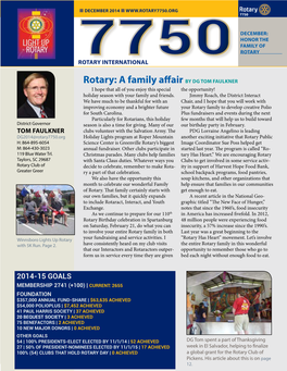 District 7750 Newsletter Dec 2014