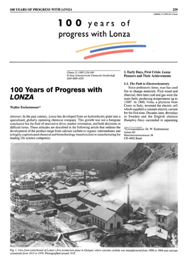 100 Years of Progress with <I>LONZA</I>