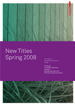 New Titles Spring 2008 Architecture