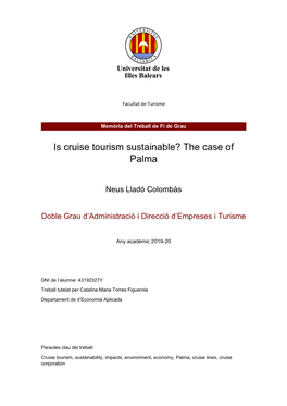 Is Cruise Tourism Sustainable? the Case of Palma