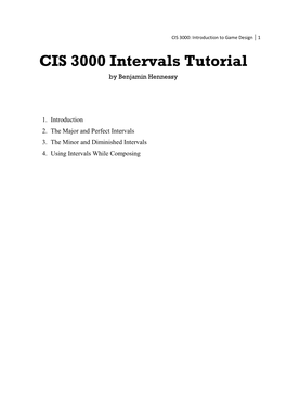 CIS 3000 Intervals Tutorial