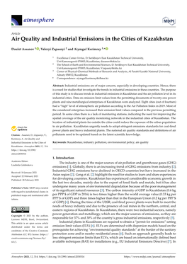Air Quality and Industrial Emissions in the Cities of Kazakhstan