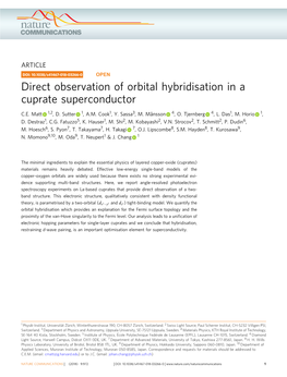 Direct Observation of Orbital Hybridisation in a Cuprate Superconductor