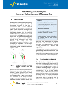 AN36 Protein Folding and Chevron Plots How to Get the Best from Your