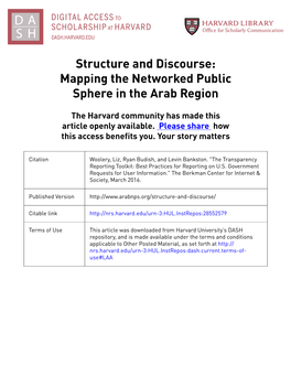 Mapping the Networked Public Sphere in the Arab Region