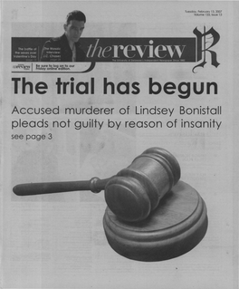 Accused Murderer of Lindsey Bonistall Pleads Not Guilty by Reason of Insanity See Page"3