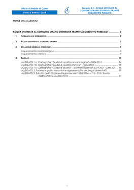 Allegato 4.3 - ACQUA DESTINATA AL CONSUMO UMANO DISTRIBUITA TRAMITE PIANO D ’A MBITO – 2014 ACQUEDOTTO PUBBLICO