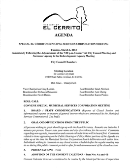 El Cerritc Agenda