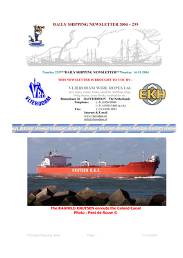 Daily Shipping Newsletter 2004 – 235 Vlierodam Wire