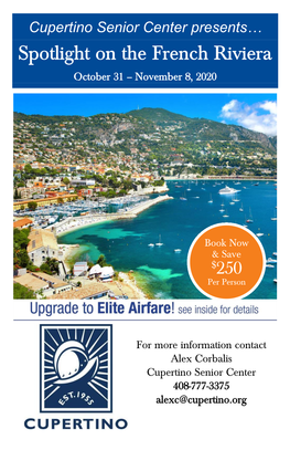 French Riviera October 31 – November 8, 2020