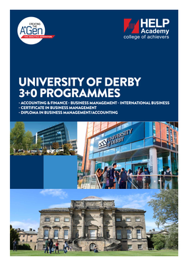 University of Derby 3+0 Programmes