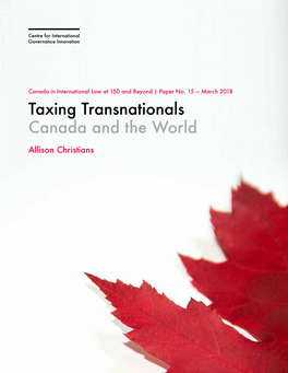 Taxing Transnationals Canada and the World