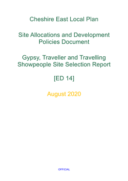 Gypsy, Traveller and Travelling Showpeople Site Selection Report