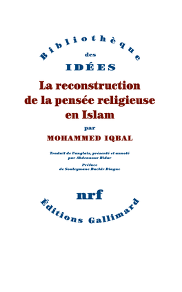 La Reconstruction De La Pensée Religieuse En Islam Par MOHAMMED IQBAL