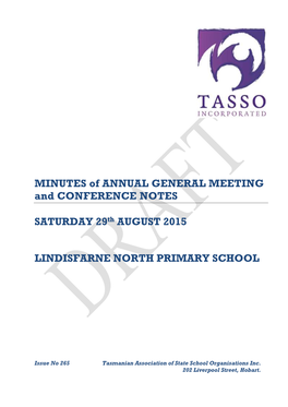 MINUTES of ANNUAL GENERAL MEETING and CONFERENCE NOTES