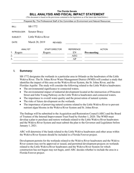 Bill Analysis and Fiscal Impact Statement