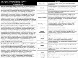 Year 7 History Knowledge Organiser HT5 & HT6 Unit 5: Challenges