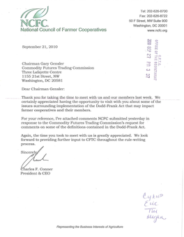 Fl7?) Tel: 202-626-8700 Fax: 202-626-8722 50 F Street, NW Suite 900 NCCIFCC® Washington, DC 20001 National Council of Farmer Cooperatives