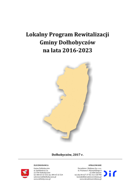 Lokalny Program Rewitalizacji Gminy Dołhobyczów Na Lata 2016-2023