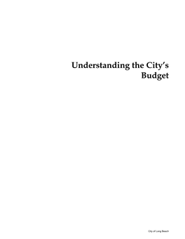 Understanding the City's Budget Documents