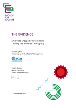 Employee Engagement Task Force “Nailing the Evidence” Workgroup