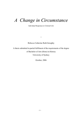 A Change in Circumstance