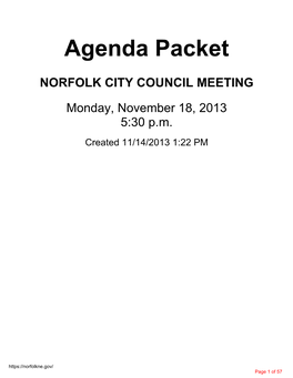 City Council Agenda Packet November 18, 2013