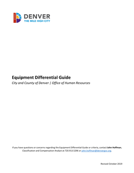 Equipment Differential Guide City and County of Denver | Office of Human Resources