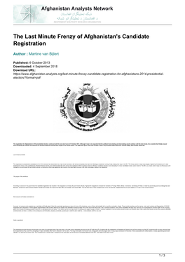 The Last Minute Frenzy of Afghanistan's Candidate Registration