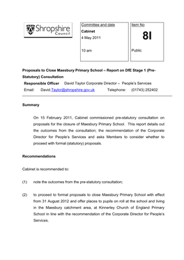 8I Maesbury Primary.Pdf