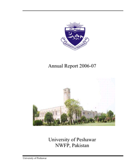 Annual Report 2006-07 University of Peshawar NWFP, Pakistan