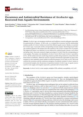 Occurrence and Antimicrobial Resistance of Arcobacter Spp