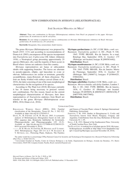 New Combinations in Myriopus (Heliotropiaceae)