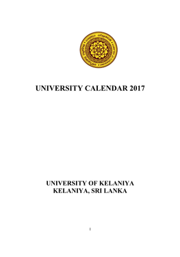 University Calendar 2017